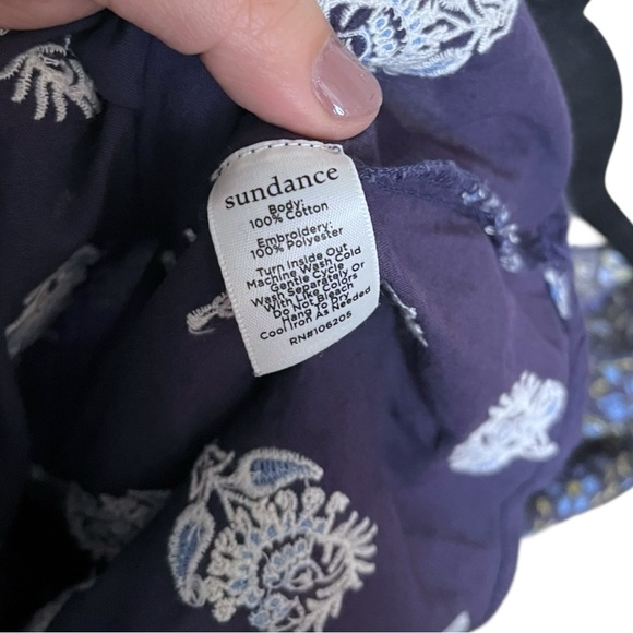 Sundance Lost In Time Floral Embroidered V Neck Balloon Sleeve Blouse XS - Picture 6 of 6